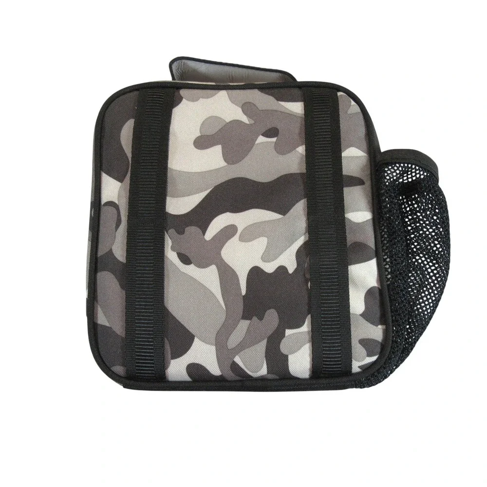 Pottery Barn Kids Lunch Box OS Gray Camo Insulated‎ Lunch Bag Pockets